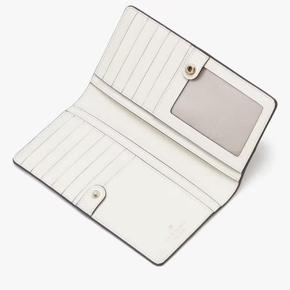 NWT💃Kate Spade Madison Strawberry Vine Large Slim Bifold Wallet - Picture 5 of 7